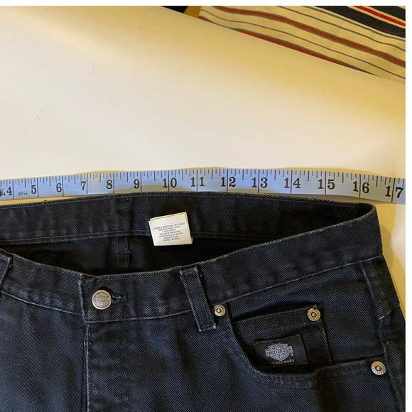 Harley Davidson Made in USA Black Relaxed Fit Jeans Men's Size 34x30 - Picture 9 of 10